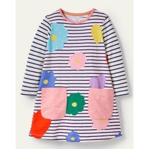 Mini Boden fun print jersey dress size 7-8